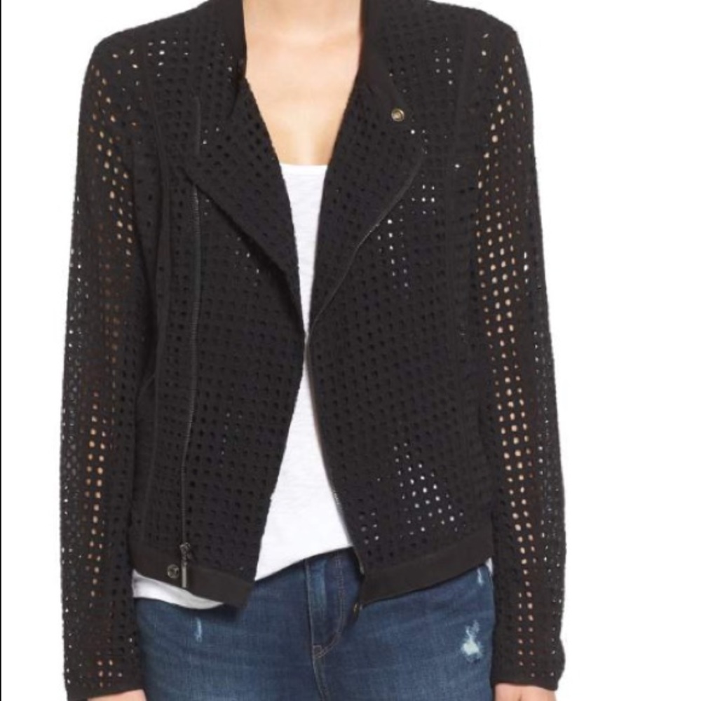 Willow & Clay Medium Black Eyelet Moto Jacket